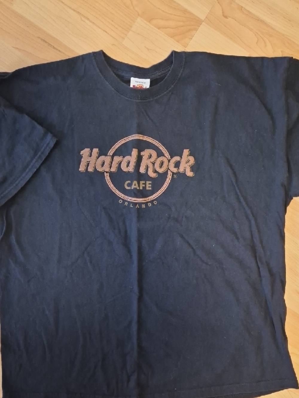 Hard Rock Cafe Black T‑Shirt with Bronze Logo, 2XL